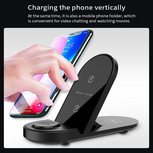 Universal  Portable 15w Charger Stand 3 In 1 Wireless Charg