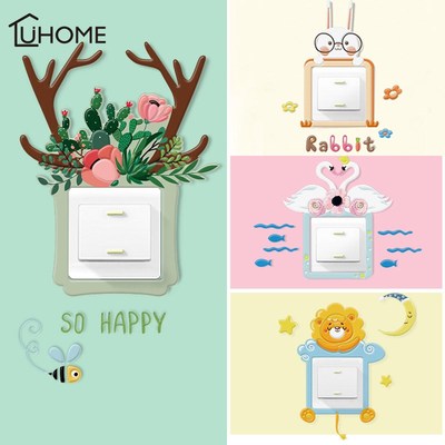 Pop Cute Animals Plants Flamingos Swan Light 3D Switch cove