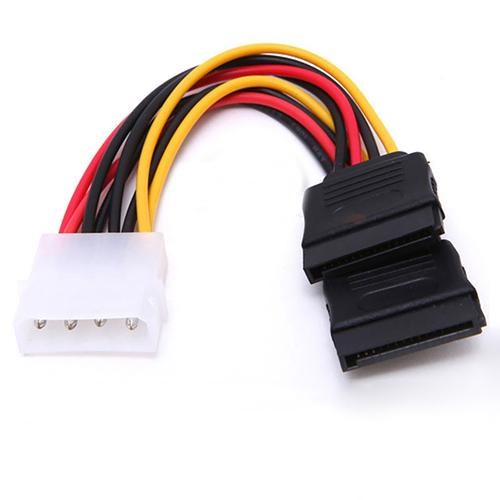 4 Pin IDE Molex Female to 2 of 15 Pin Female Serial ATA SAT