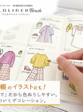 2019 NEW 5 Colors Zebra MildLiner Brush Pen Set WFT8 Double