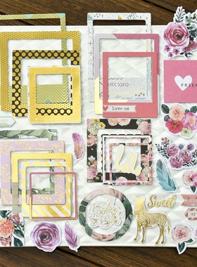 ZFPARTY 32pcs Sweet Photo Frames Cardstock Die Cut for DIY