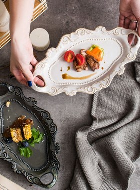 Christmas Ceramic Plate Western White Dish Tableware Embosse