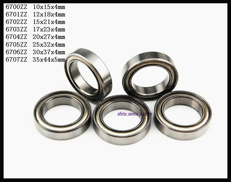 6-10pcs/Lot 6700ZZ , 6701ZZ , 6702ZZ , 6703ZZ Thin Wall Deep