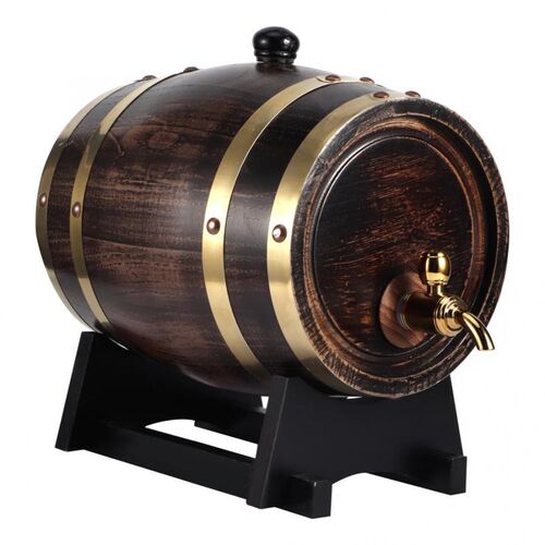 3L Retro Striped Black Wine Brandy Whisky Barrel Oak Red Win