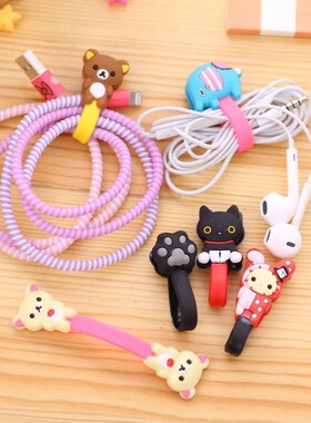 New 10 PCS Lovely Elephant Bear Cartoon Cable Winder Headpho