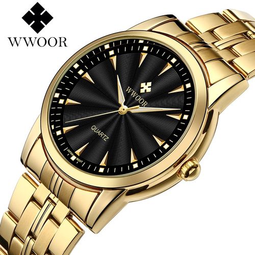 WWOOR Top Brand Luxury Gold Watches For Men Stainless Steel