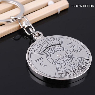 New Hot 50 years perpetual Calendar Keyring Unique Compass