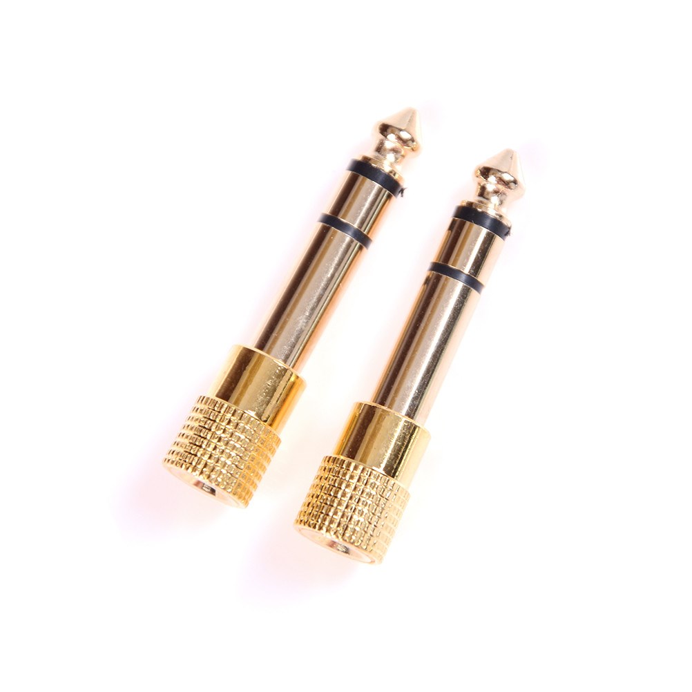 NEW 2Pcs 6.5mm to 3.5mm Male to Female Jack Plus Stereo Hea