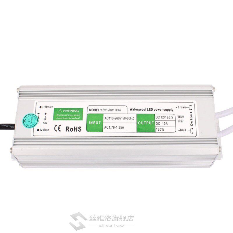 AC 110~260V to DC 12V 120W UK Plug IP67 Waterproof Electroni