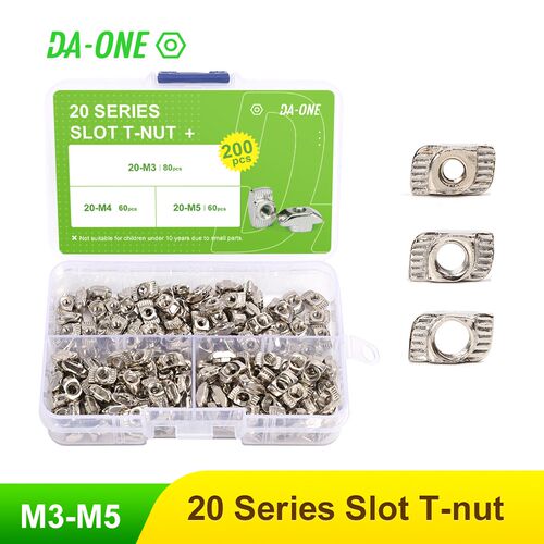 65/150/200 Pcs T-nut Set Hammer Head T Nut Kit M3 M4 M5 Conn