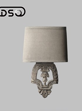 Retro Lamp Vintage Solid Wood Wall Lamp Manmade Engraving Wa