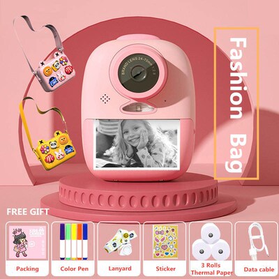 2 Inches HD Screen Digital Mini Printer Camera Kids Cartoon