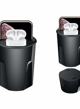 4 in1 QI Fast Wireless Car Charger Cup Dual USB Output For