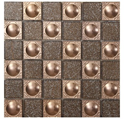 3D Gold Metal Flower Glass Mosaic Tiles, Kitchen backsplash