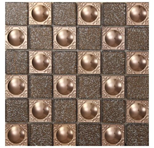 3D Gold Metal Flower Glass Mosaic Tiles, Kitchen backsplash