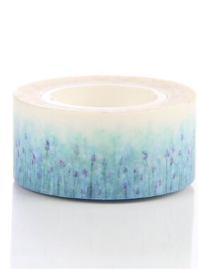 1 PC Beautiful Lavender Flower Washi Paper Masking Tapes Fo