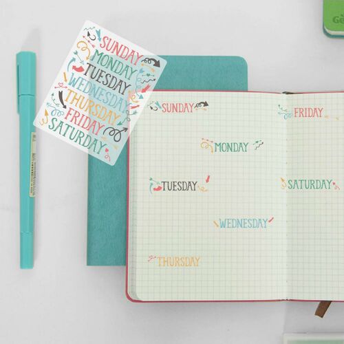 350Pcs Week Planner Stickers Aesthetic Vintage Scrapbooking