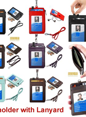 Creative Card Holder PU Leather Employee ID Cover Name Tag W