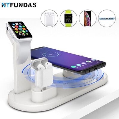 Qi Wireless Charger 4 in 1 Holder Stand For Apple Watch Ser