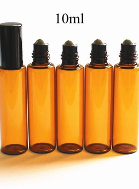 5pcs/Pack 10ML Amber Glass Roll On Thin Glass Roller Vials