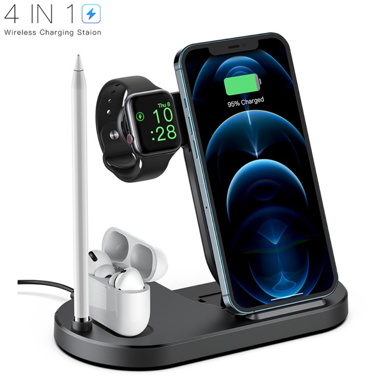 4 IN 1 Qi Fast Charging Wireless Charger For IPhone 8 Pus X
