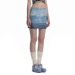 CLUT 海浪字母印花两面穿设计感性感半身裙 STUDIO