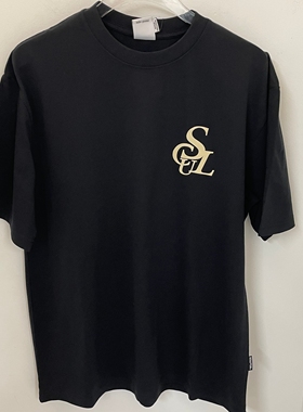 SCULPTOR 夏季白色T恤女纯棉正肩短袖经典logo款印花显瘦上衣