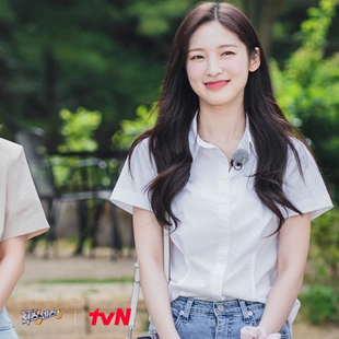 CITYBREEZE新款 女韩国代购 短袖 薄款 衬衫 gidle赵美延同款