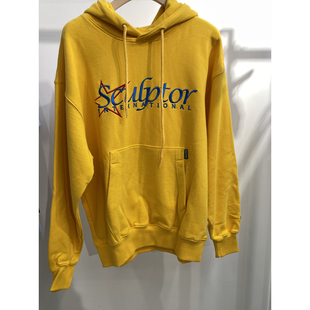 SCULPTOR彩色刺绣连帽衫女士抽绳套头混白色卫衣