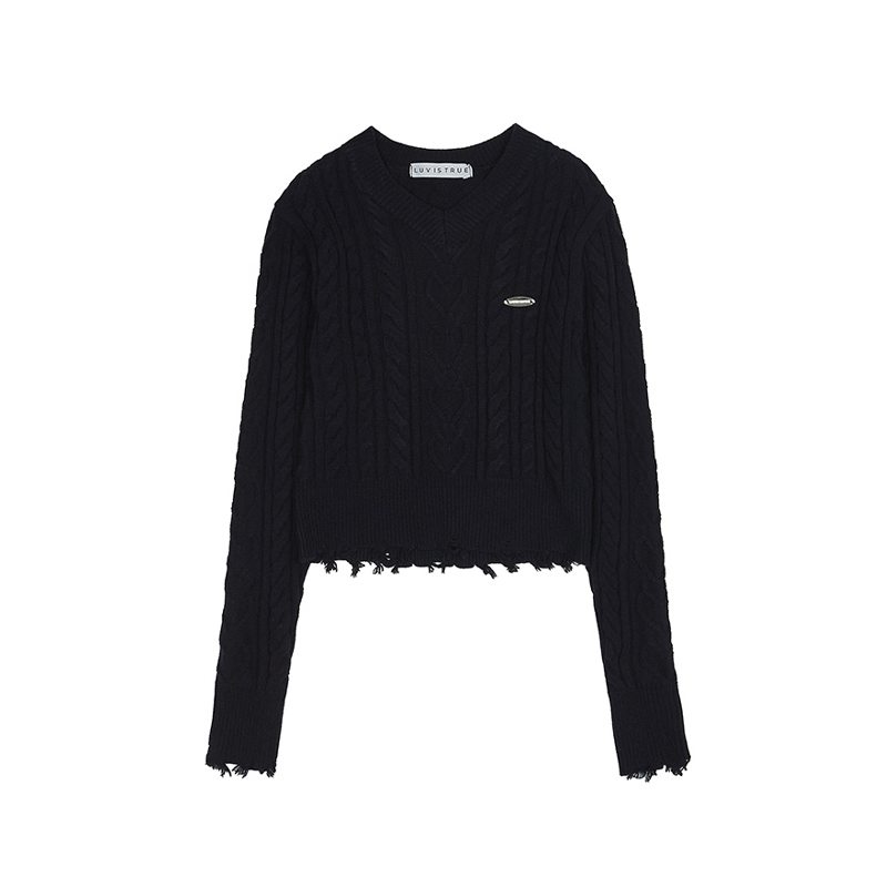 LUVISTRUE 崔乂园韩志效同款紧身针织衫羊毛