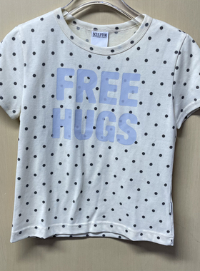 SCULPTOR 设计感25年春夏黑色波点圆领显瘦T恤短袖女