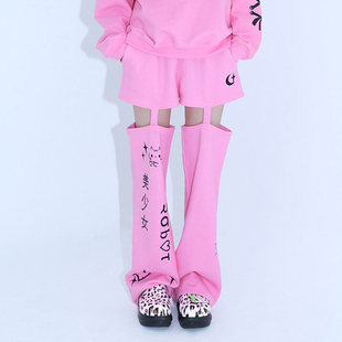 腿宽松直筒休闲裤 文字印花可拆卸裤 STUDIO CLUT