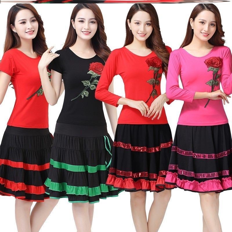 云裳广场舞舞蹈服装衣服大全中老年套裙大妈演出服两件套夏季新款