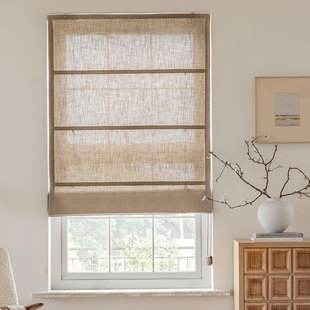 曼莎诺罗马帘窗帘拉卷式升降折叠式隔断飘窗日式侘寂风书房遮阳帘