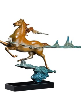 胡福记铜马摆件客厅办公室装饰品马到成功艺术品乔迁新居开业礼品