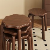 飞旺实木凳子家用可叠放客厅备用餐桌凳结实耐用木头方板凳化妆椅