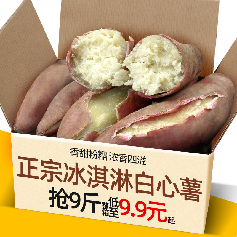 正心冰淇淋白心薯9斤面包王爆皮王红薯新鲜香甜现挖农家干面地瓜