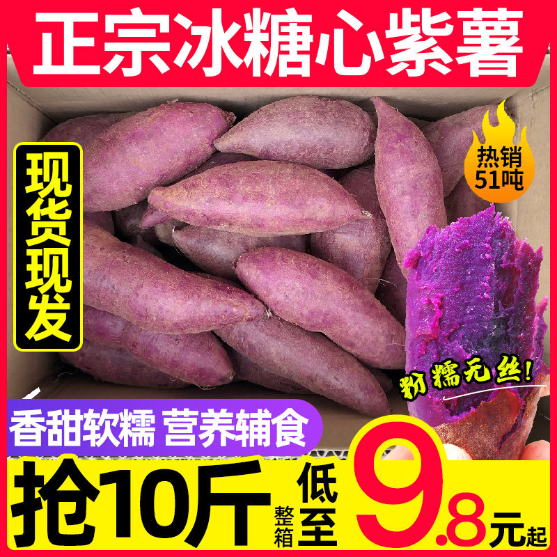 紫薯新鲜红薯10斤农家蜜薯地瓜板栗沙地香番薯糖心山芋蔬菜包邮5