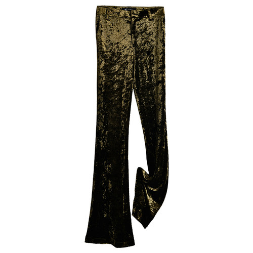 时尚显瘦钻石绒中腰微喇女长裤