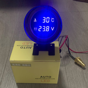 圆形数显电压水温表炮台型12V24V通用适用农机汽车工程车货车叉车