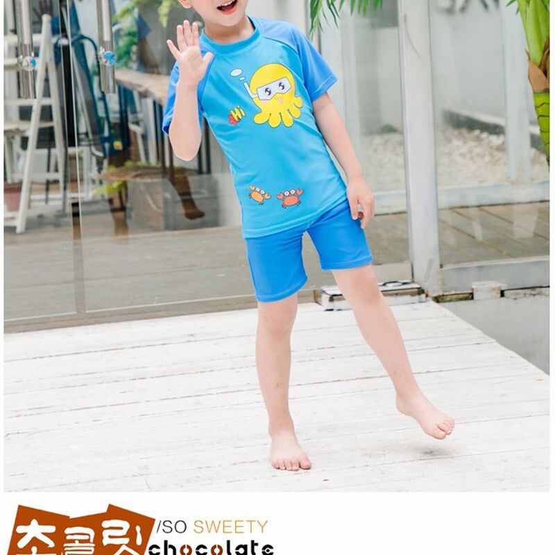 童装分体式ins短袖o可爱沙滩小孩洋气运动学生胖男童
