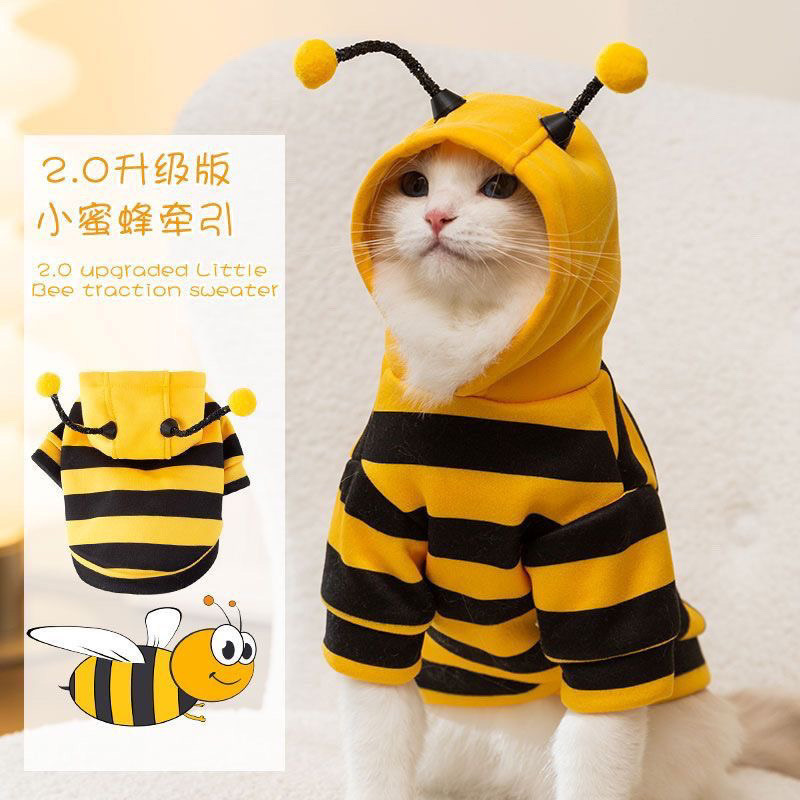 搞怪猫咪衣服防掉小蜜蜂比格犬狗狗小型可爱蓝猫春秋新款宠物
