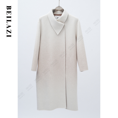 【米儿甄选】北拉子【独留青风】羊毛渐变不对称领大衣BDA3OG158