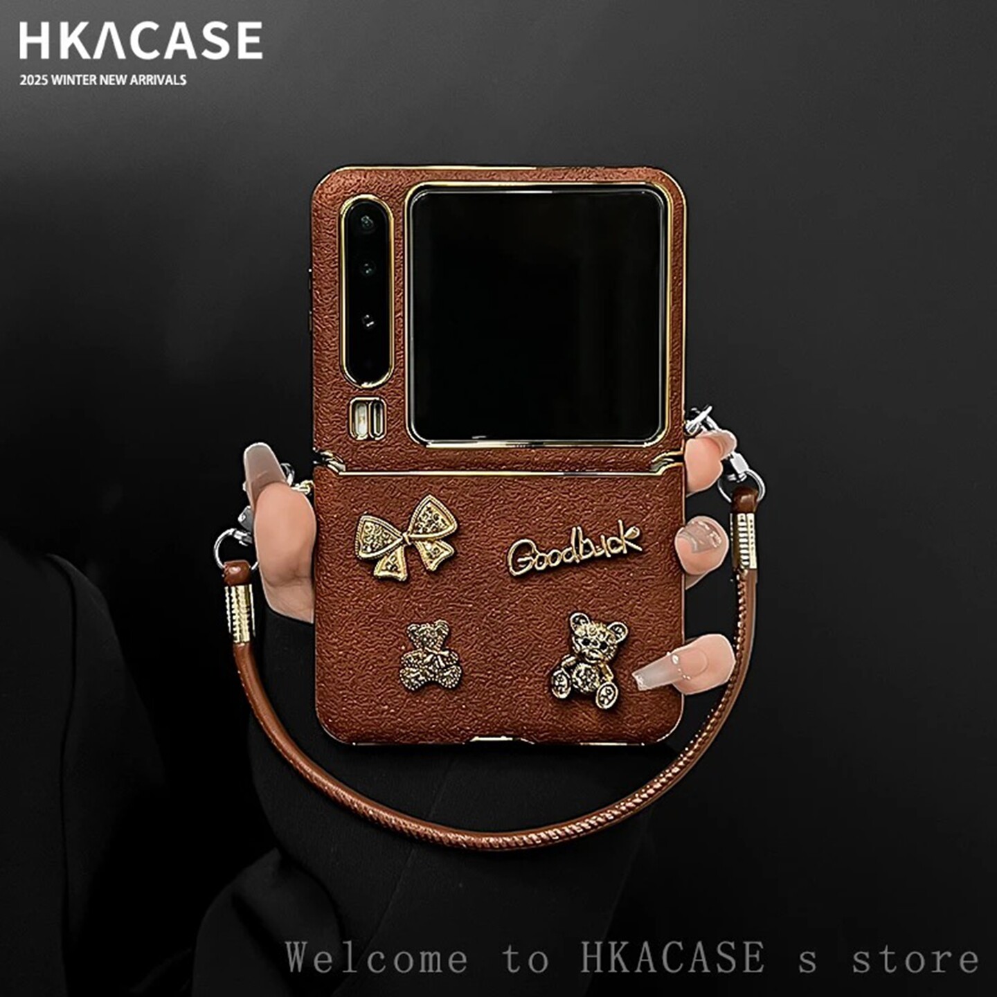 2026美拉德色折叠壳适用华为purax手机壳新款简约pocket2外壳中轴保护小马手绳p50pocket秋冬款手机套女款