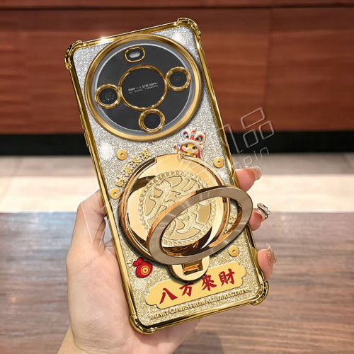 马年八方来财适用华为畅享70X手机壳新款简约畅享70Pro外壳硅胶防摔软壳旋转支架华为畅享90promax手机套女款