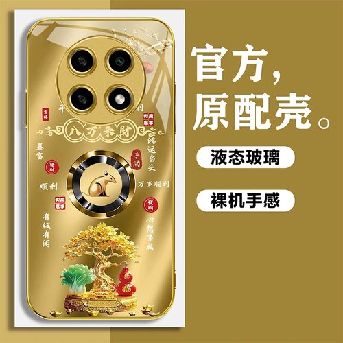 发财树福禄生肖电镀玻璃壳适用一加ACE5Pro手机壳新款高品质轻奢一加13/12硅胶全包防摔ACE3保护壳外壳男款