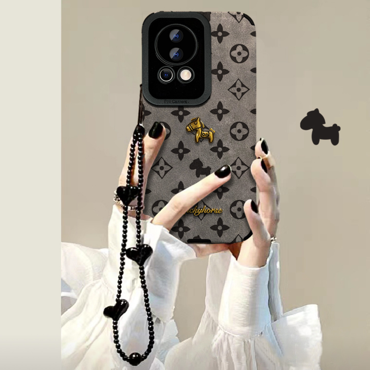 方格小马贴皮壳适用华为nova13手机壳新款简约好看nova15外壳手链硅胶软壳nova14防摔nova13Pro手机套女款