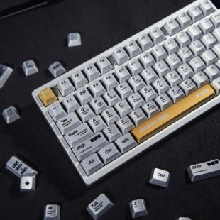 MomoKeys喵键社 客制化 爱死机银色pbt金属质感键帽机械键盘个性