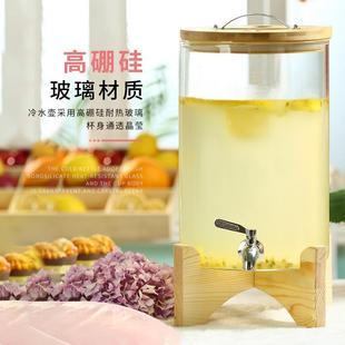 耐高温玻璃冷水壶带龙头商用大容量柠檬饮料可乐果汁桶家用凉水壶