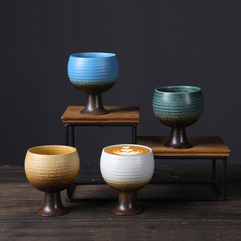 日式创意陶瓷杯浓缩拿铁咖啡杯 高品质粗陶水杯 ins风小容量杯子